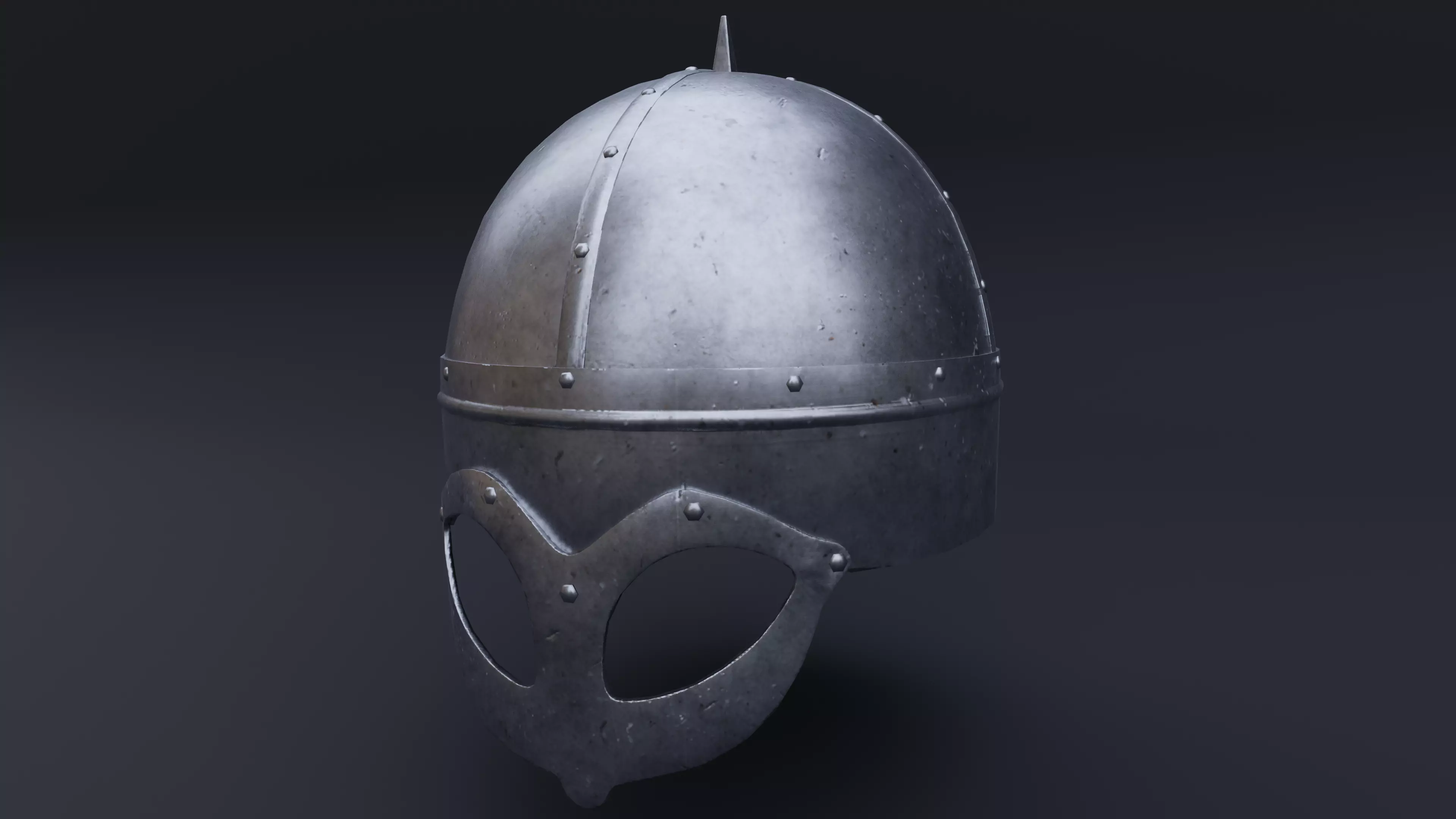 Viking helmet from Gjermundby Game ready model Low-poly 3D model_0