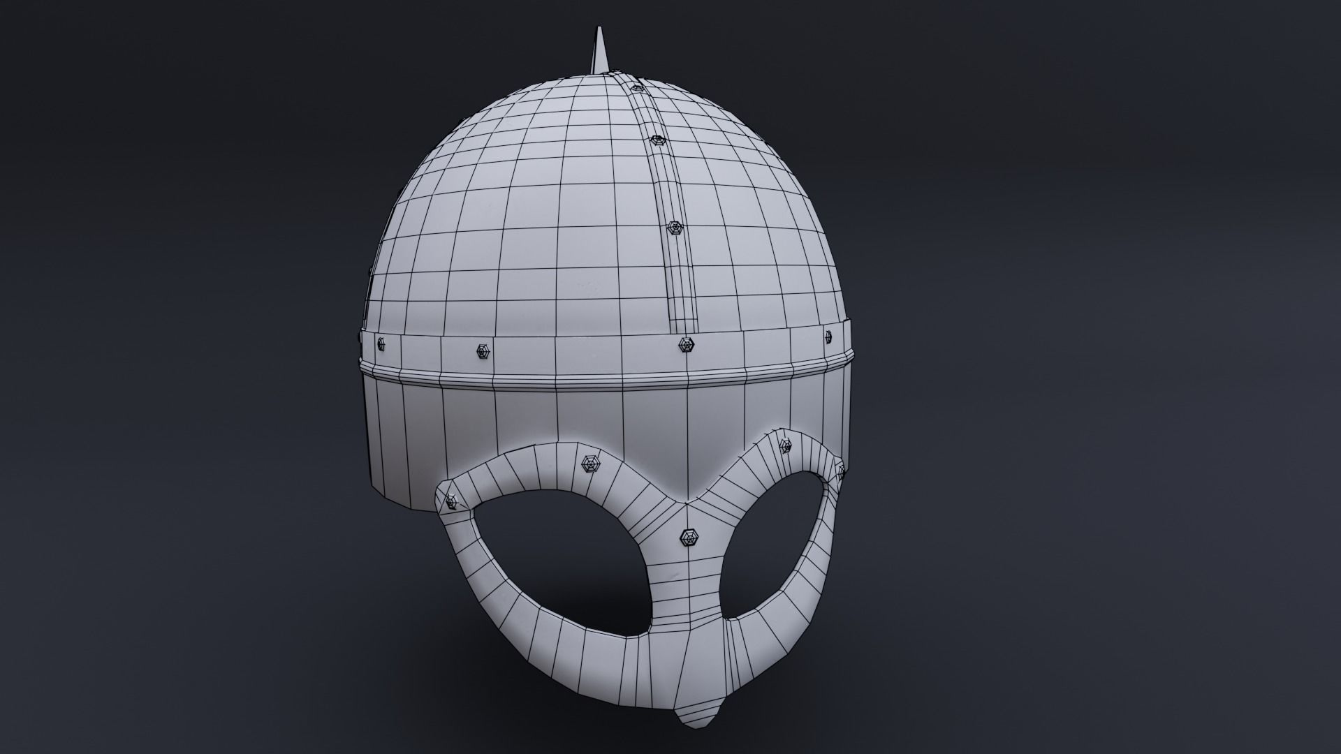 Viking helmet from Gjermundby Game ready model Low-poly 3D model_3