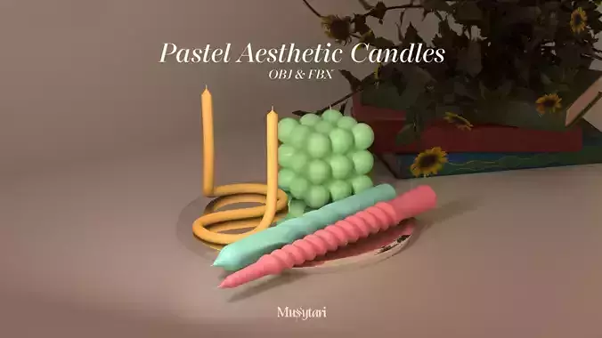 Aesthetic Pastel Candles 