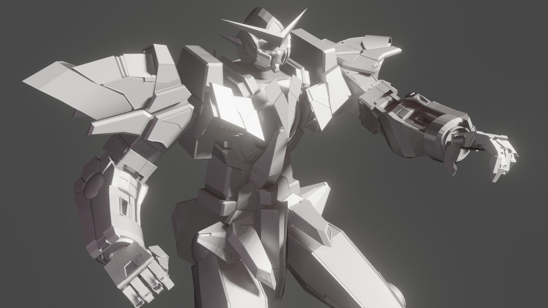 mecha-gundam exia  Free low-poly 3D model_2