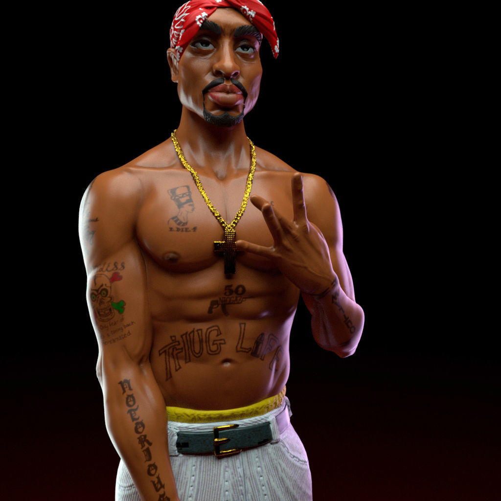 TuPac Shakur -THe Legend Of Rap- 25 cm 3D print model_6