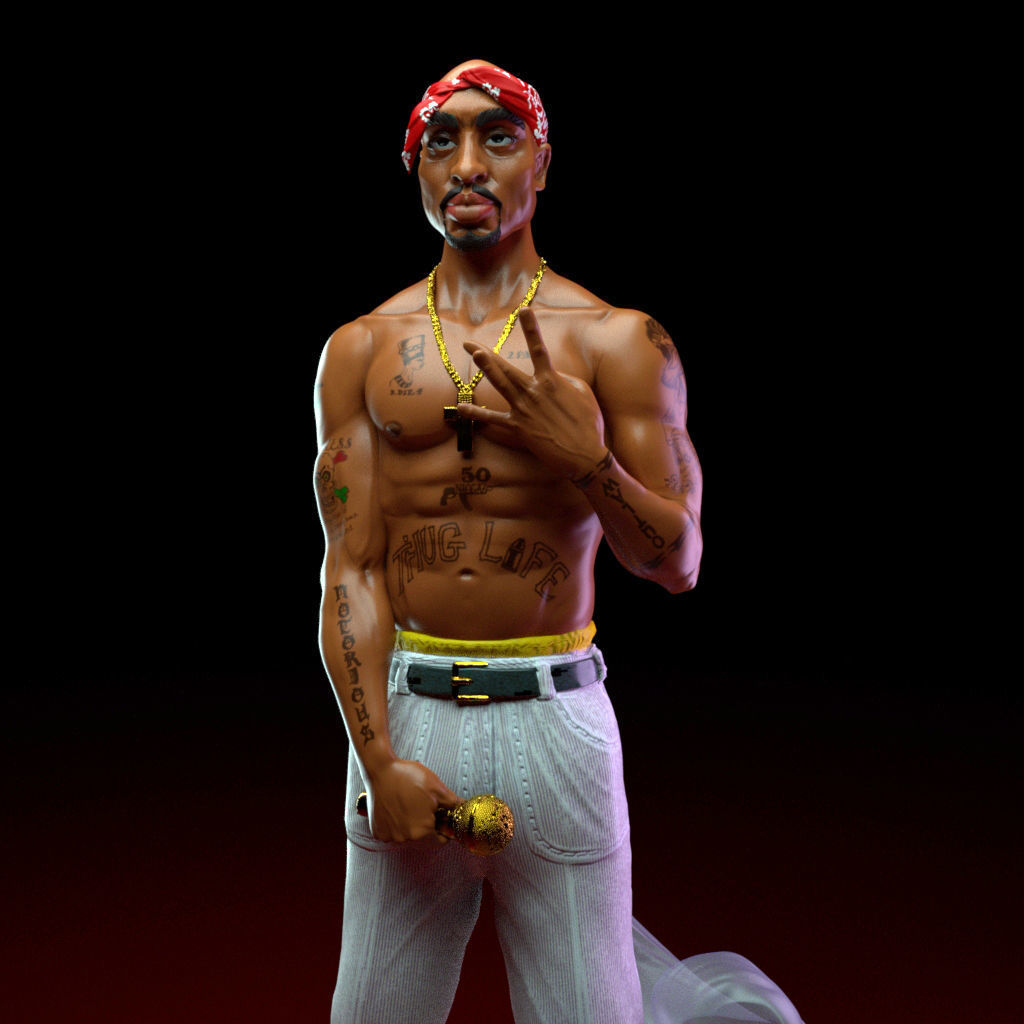 TuPac Shakur -THe Legend Of Rap- 25 cm 3D print model_3