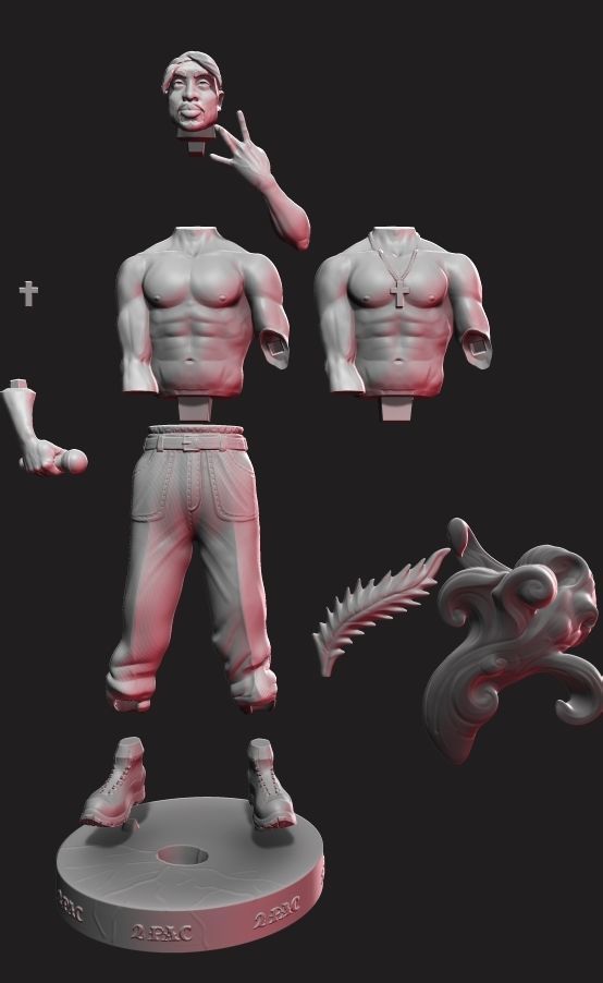 TuPac Shakur -THe Legend Of Rap- 25 cm 3D print model_13