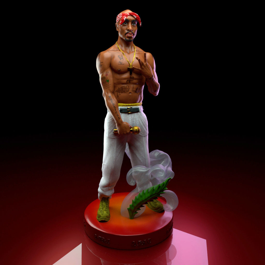 TuPac Shakur -THe Legend Of Rap- 25 cm 3D print model_2