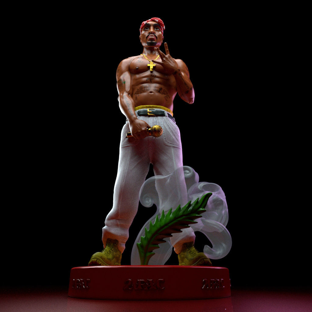 TuPac Shakur -THe Legend Of Rap- 25 cm 3D print model_7