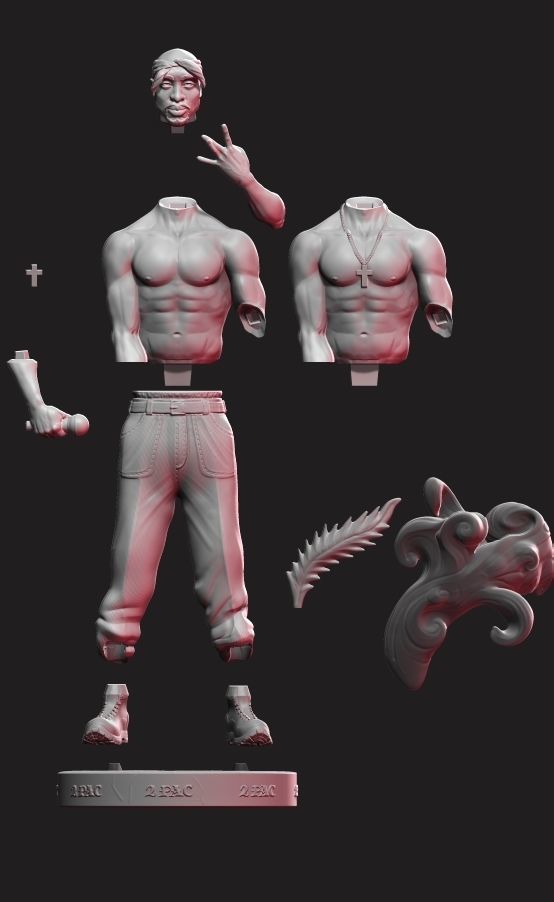 TuPac Shakur -THe Legend Of Rap- 25 cm 3D print model_12