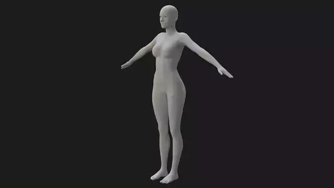 Female Base Mesh - Woman Girl Human Character Low-poly 3D model