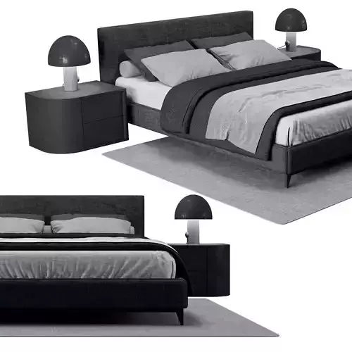 Bed L bedroom furniture sets home 3D model