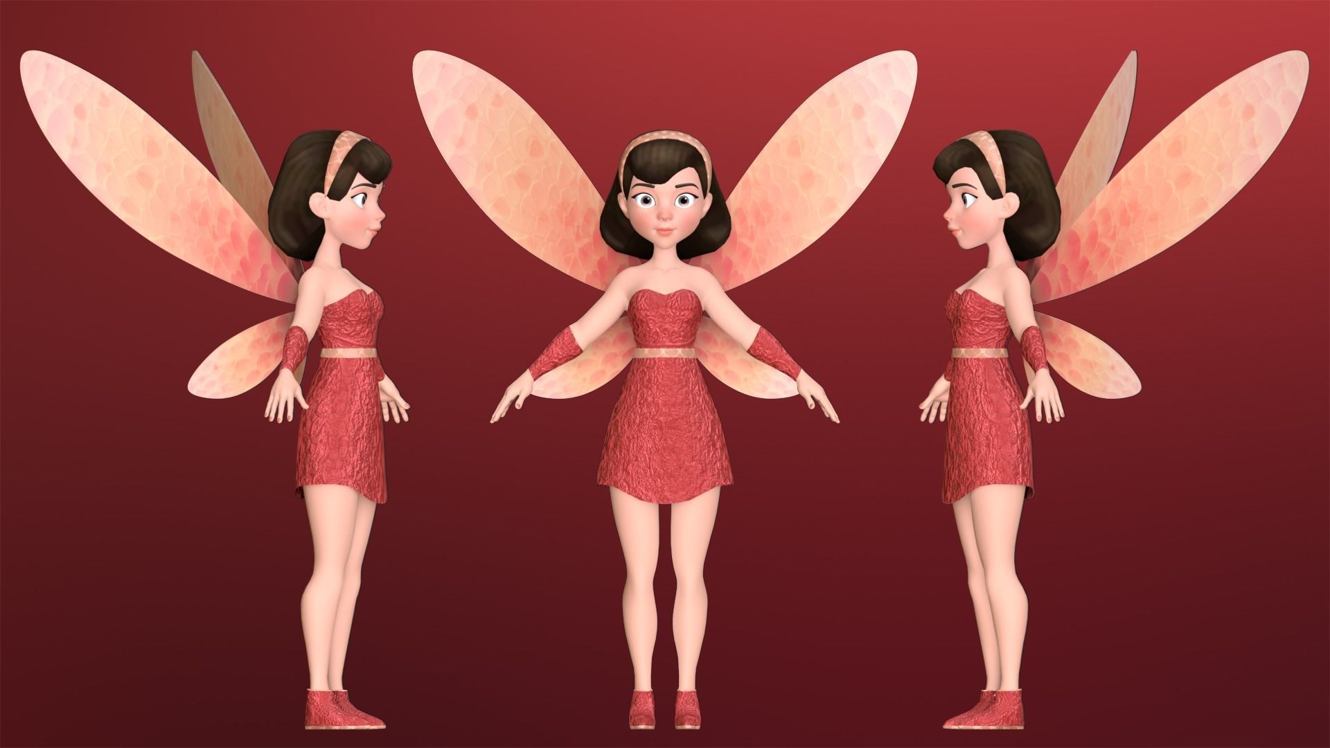 Fairy Cartoon Character 3D model_7