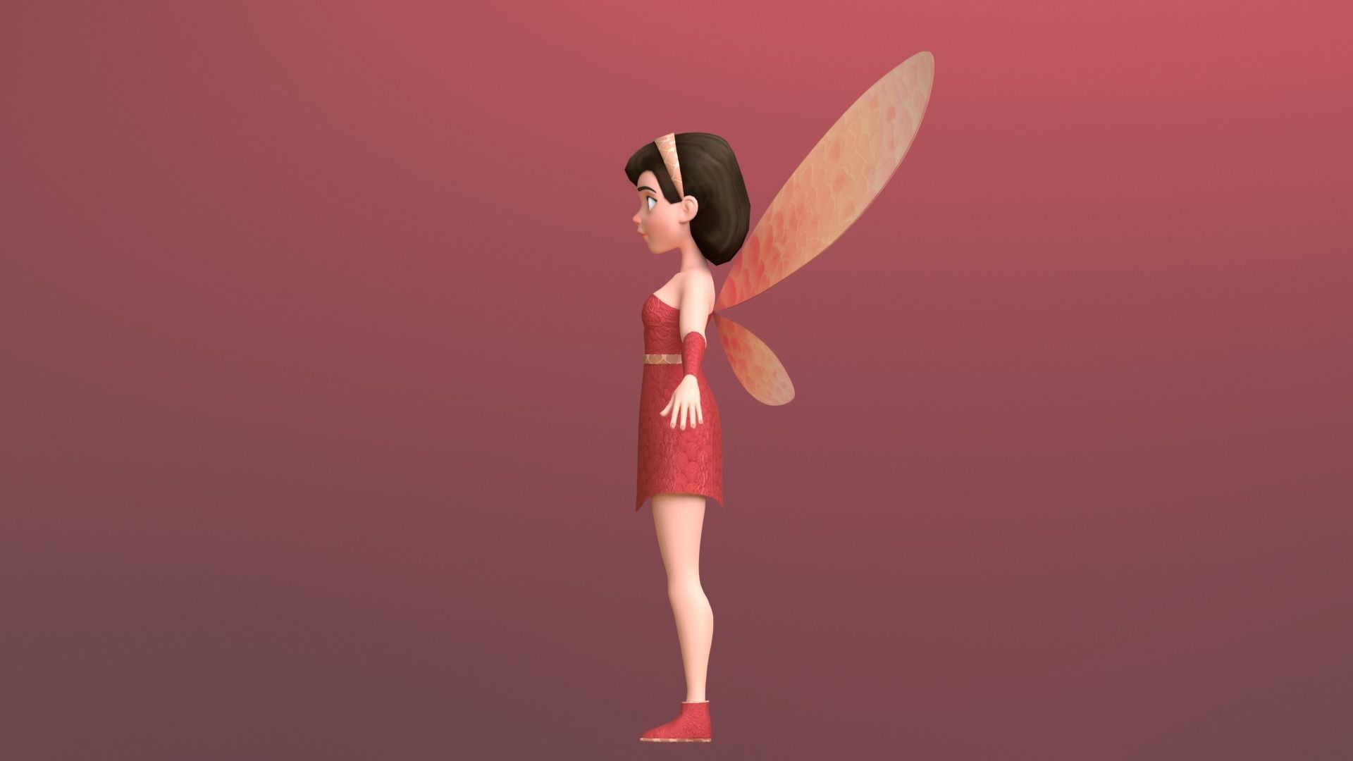 Fairy Cartoon Character 3D model_11
