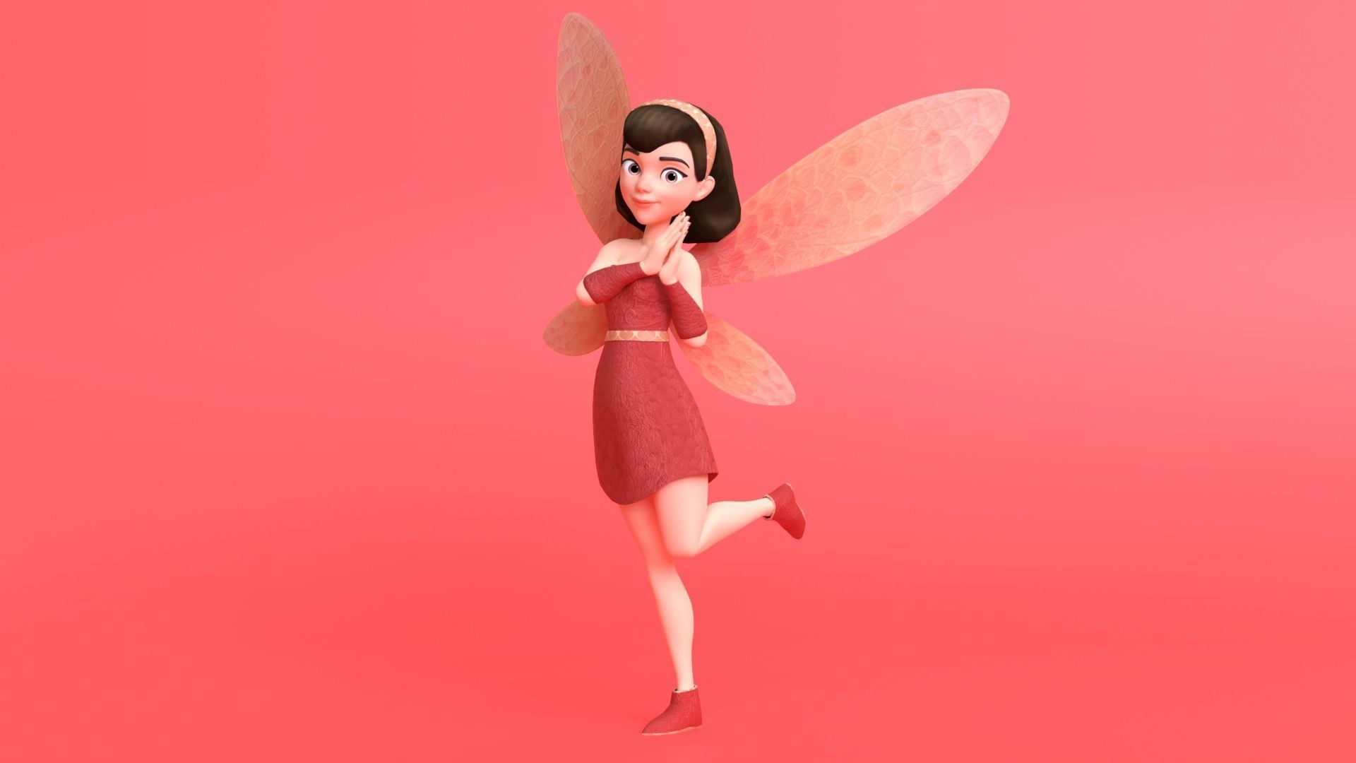 Fairy Cartoon Character 3D model_3
