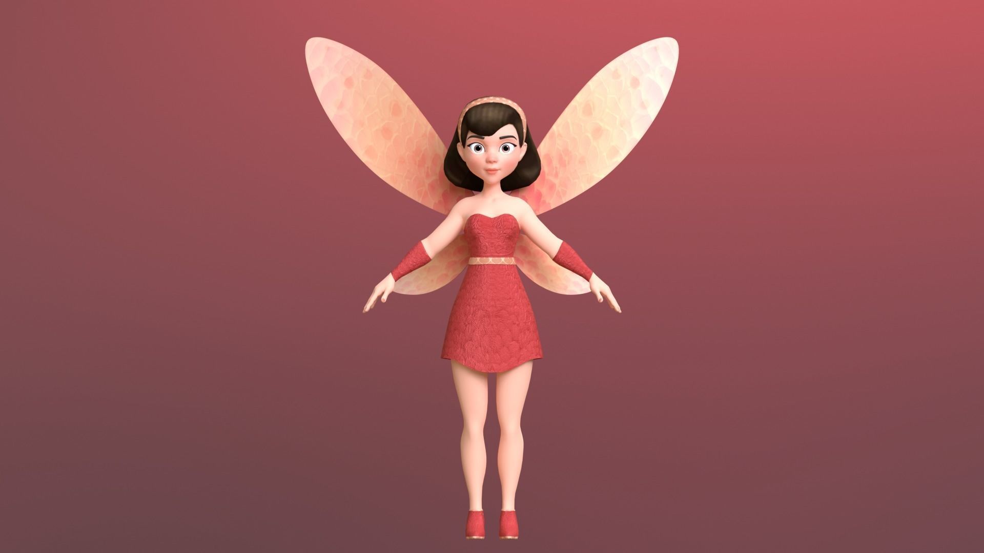 Fairy Cartoon Character 3D model_8
