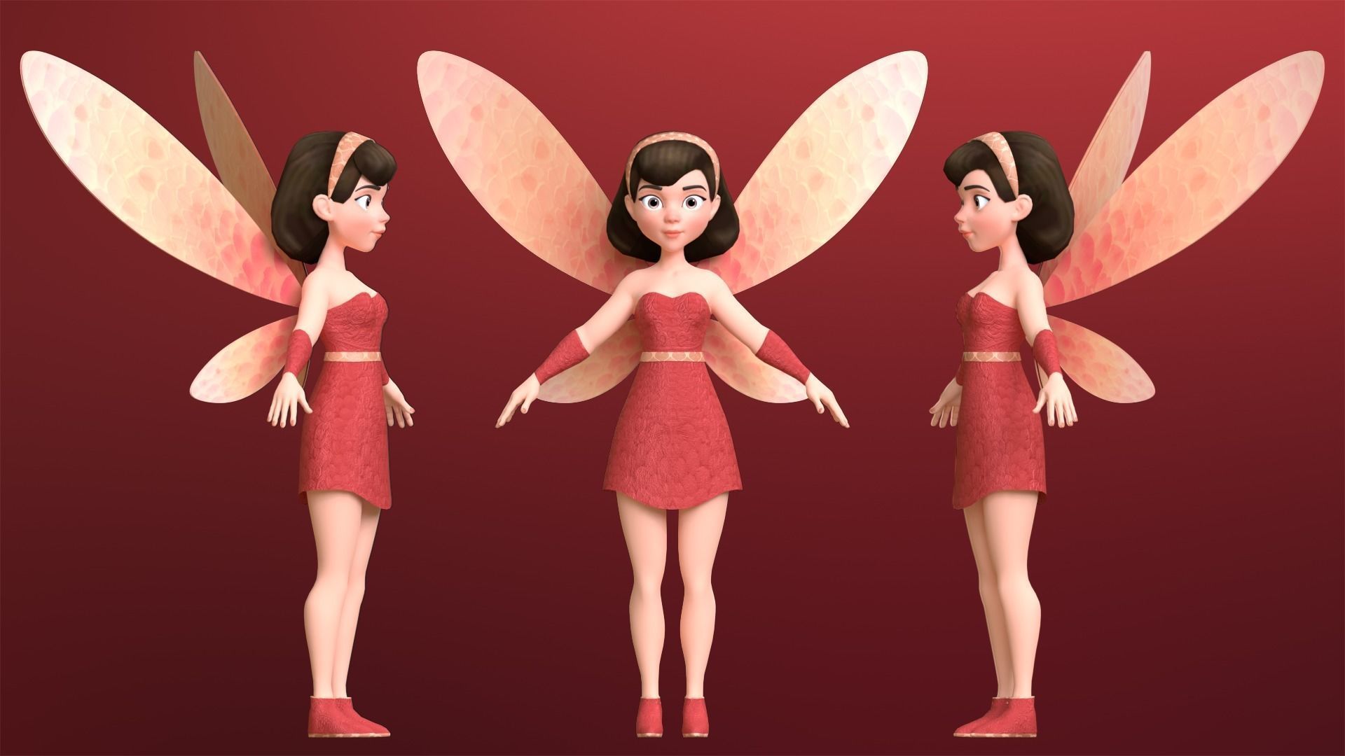 Fairy Cartoon Character 3D model_5