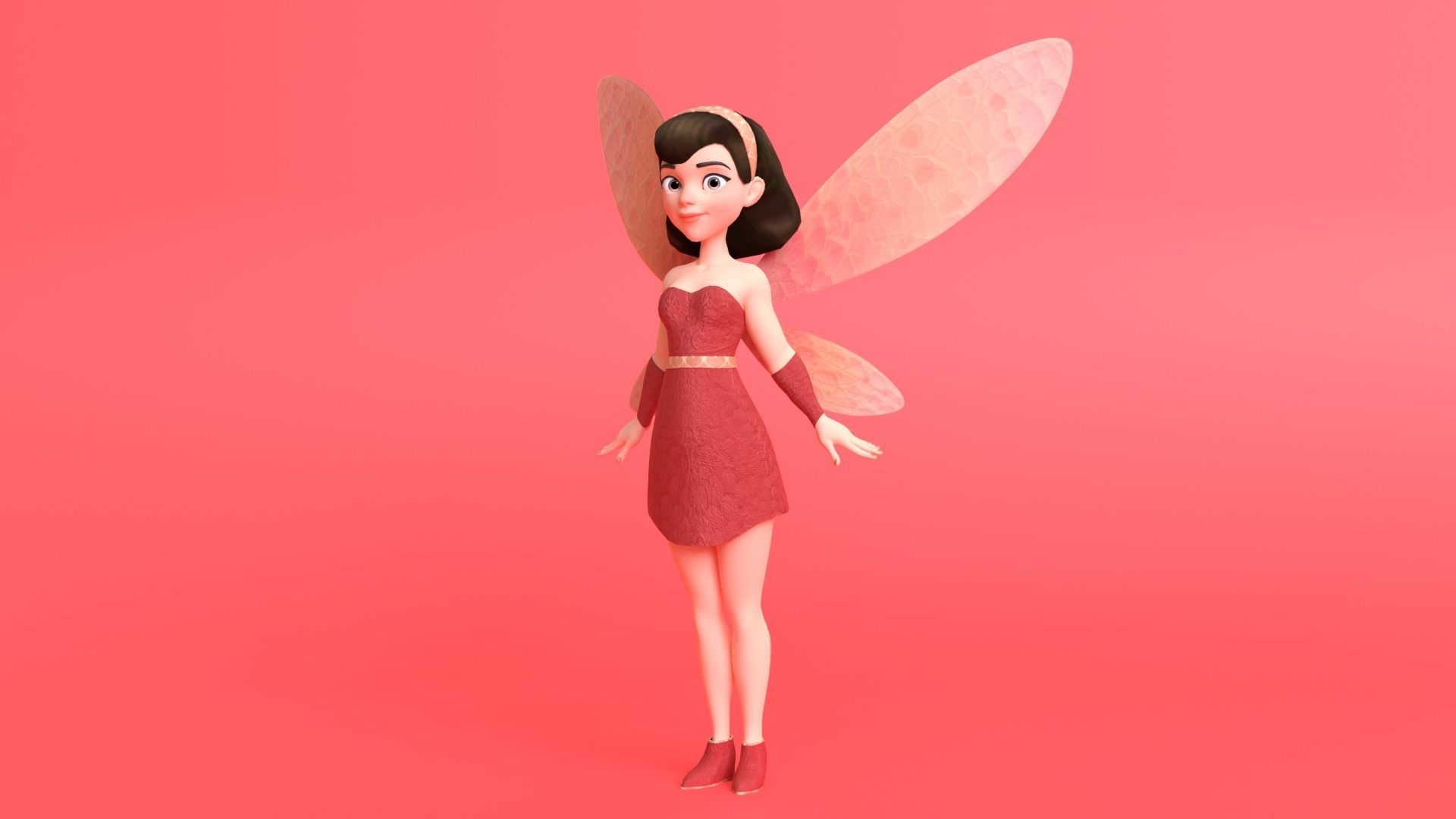Fairy Cartoon Character 3D model_2