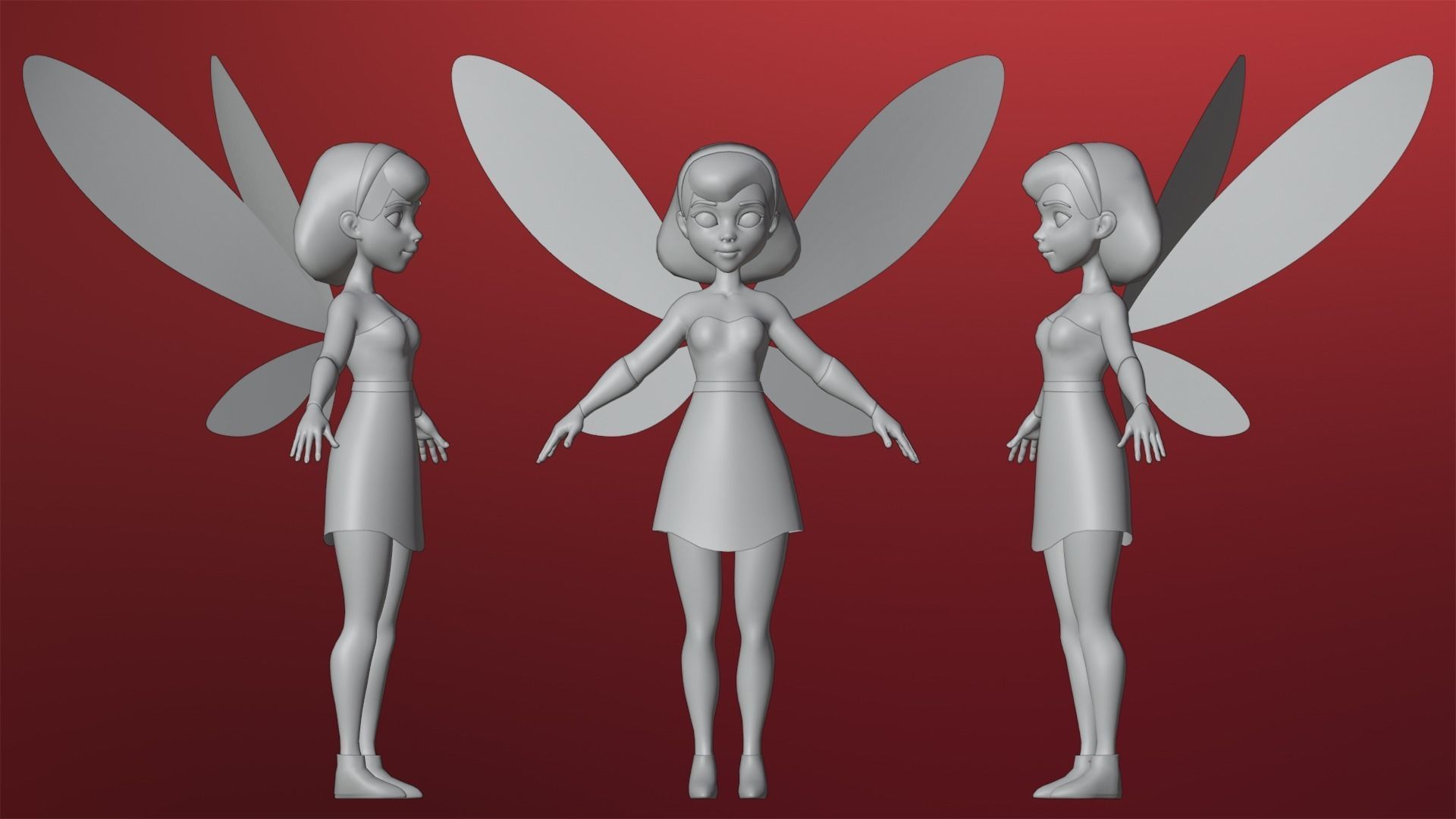 Fairy Cartoon Character 3D model_6