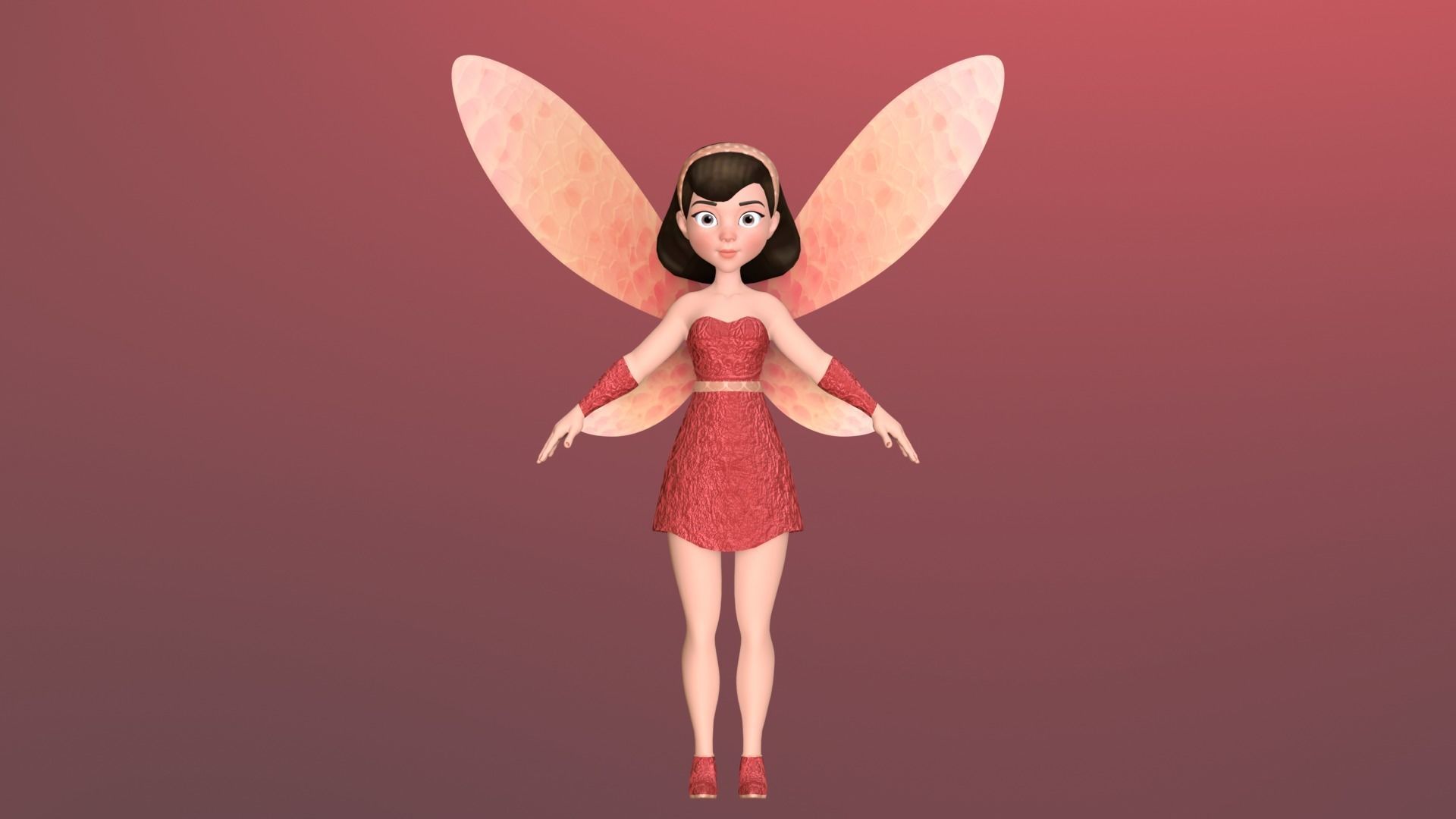 Fairy Cartoon Character 3D model_16