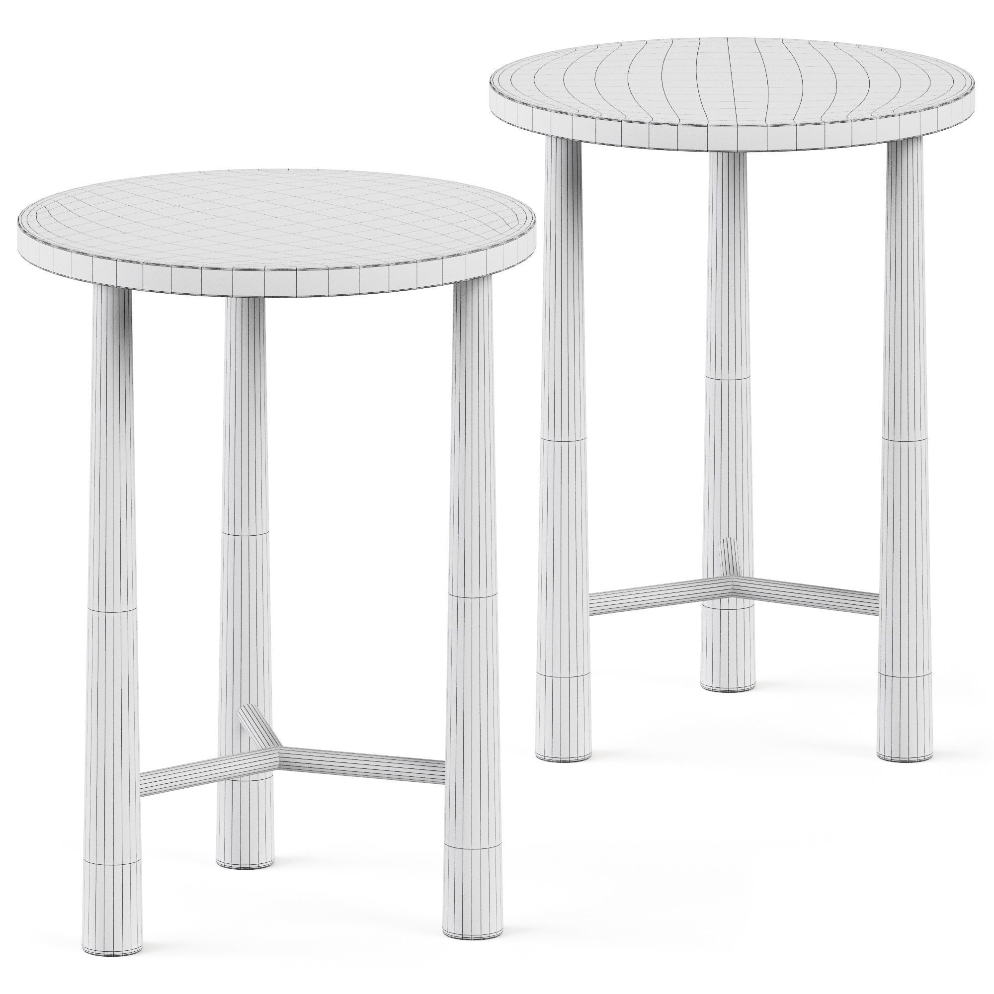 Vienna Round Wood Accent Table by Threshold 3D model_1