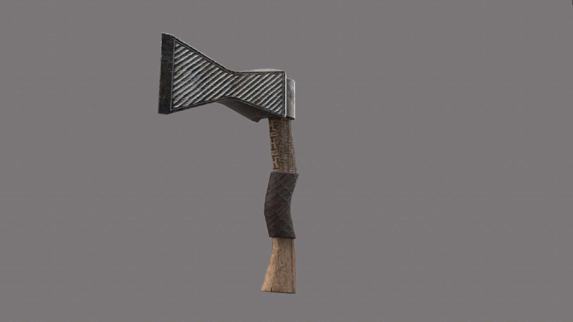 Stylized Axe Weapon PBR low-poly game ready Low-poly 3D model_3