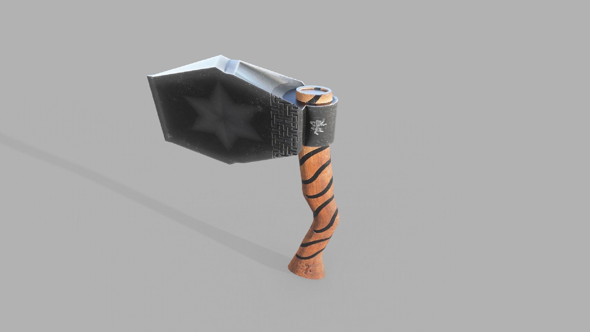 Stylized Axe Weapon PBR low-poly game ready Low-poly 3D model_5