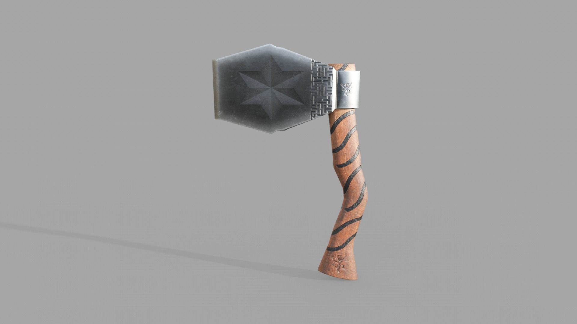 Stylized Axe Weapon PBR low-poly game ready Low-poly 3D model_1