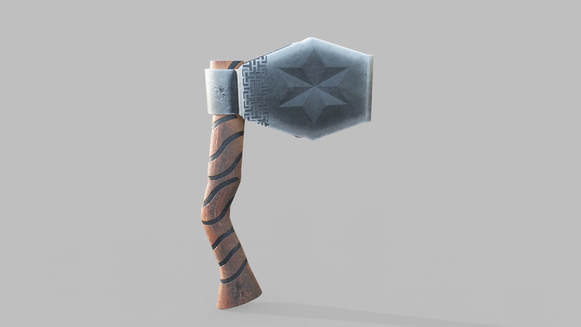 Stylized Axe Weapon PBR low-poly game ready Low-poly 3D model_3
