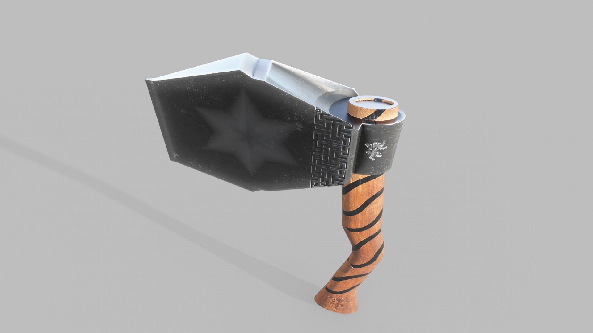 Stylized Axe Weapon PBR low-poly game ready Low-poly 3D model_2