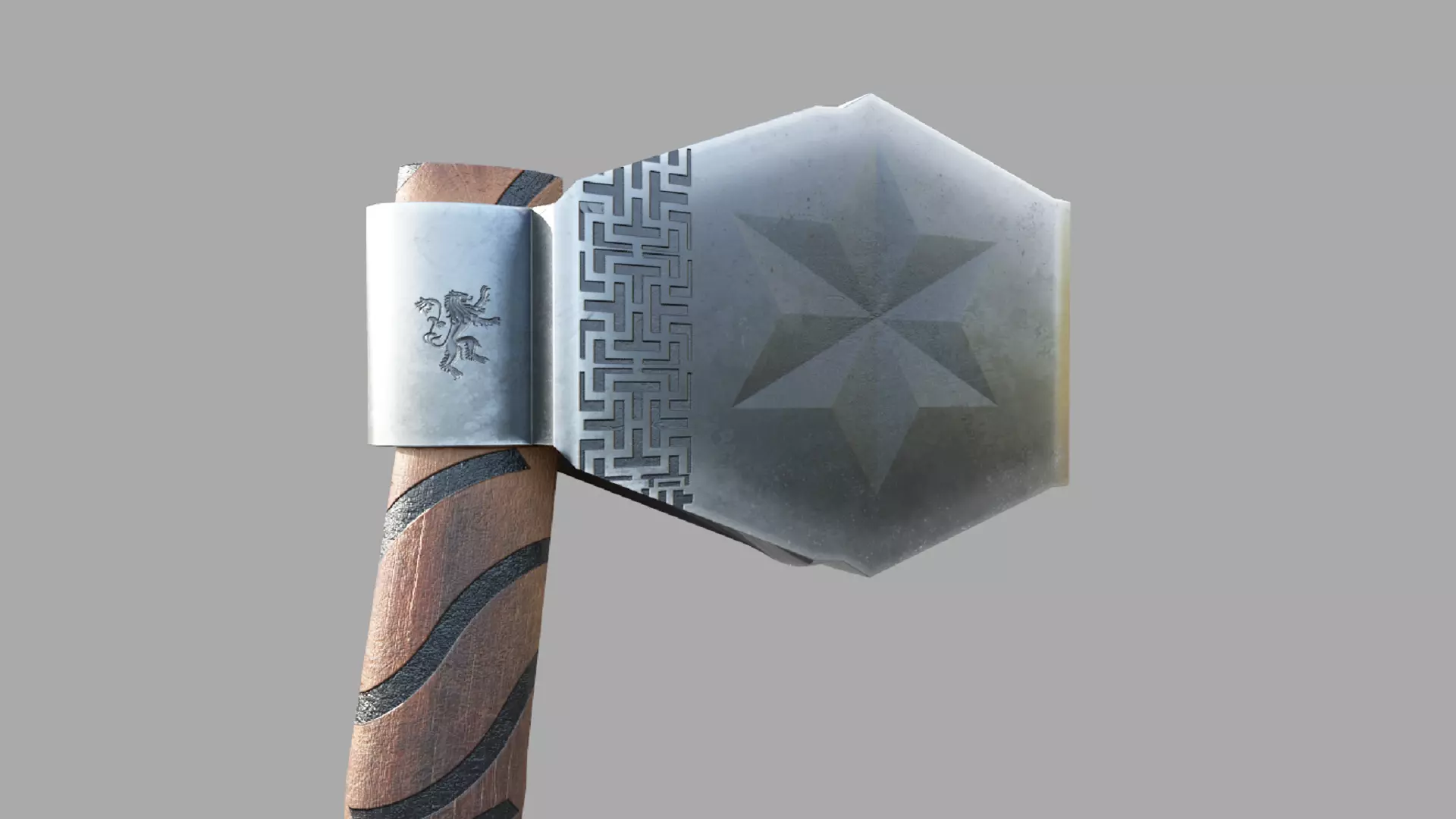 Stylized Axe Weapon PBR low-poly game ready Low-poly 3D model_0