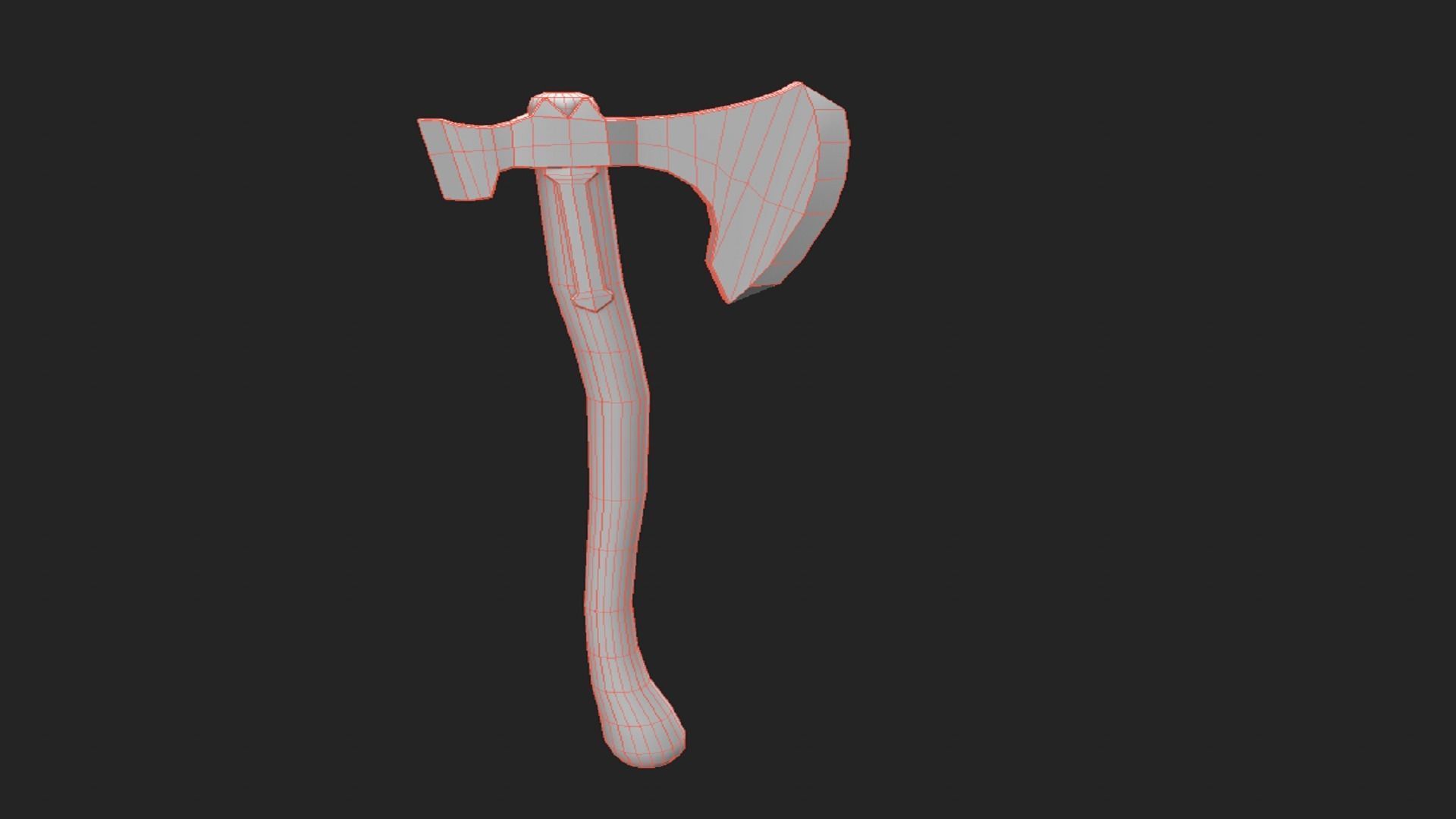 Stylized Axe Weapon PBR low-poly 3D Low-poly 3D model_8