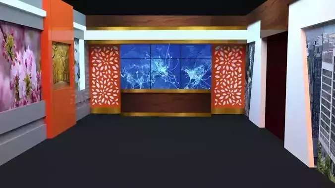 VIRTUAL STUDIO 3D SET Low-poly 3D model