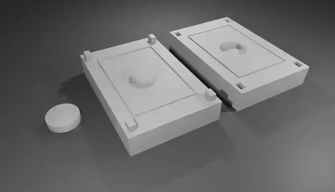 Mold for Checkers Game Pieces - Form - Jogo de Damas Molde Forma