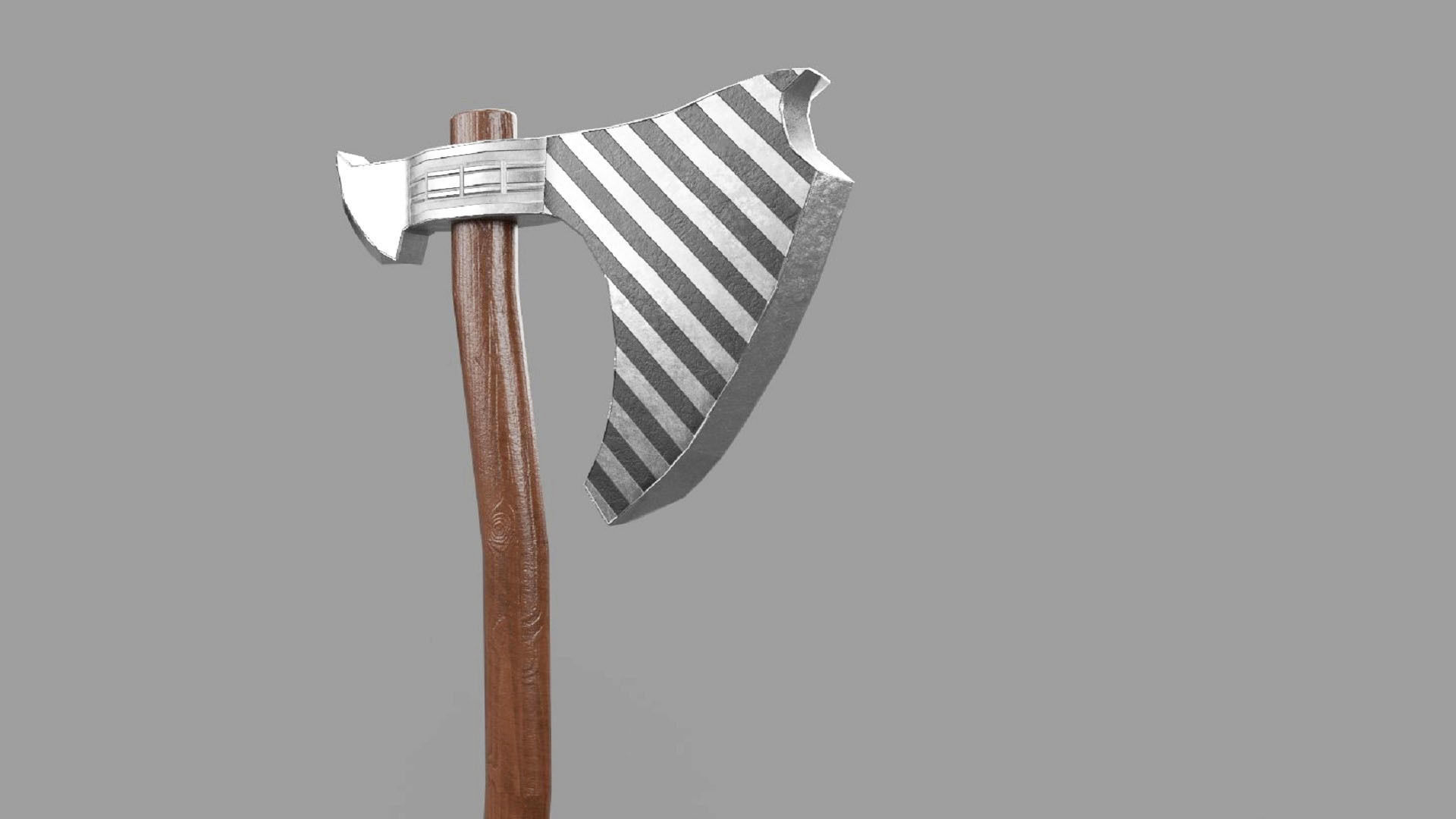 Axe Weapon PBR low-poly game ready Low-poly 3D model_6