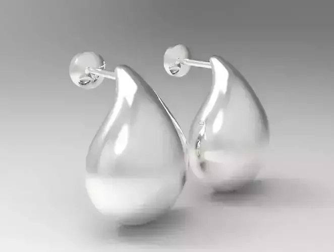 Sterling Silver Tear Drop Stud Earrings