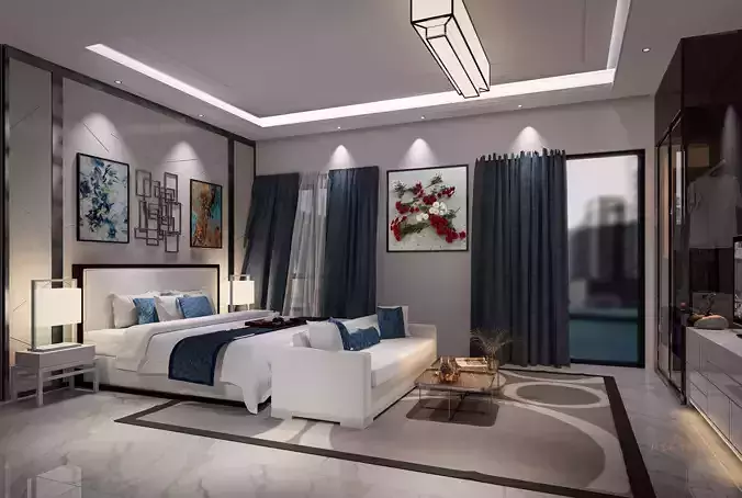 D5 Render Bedroom interior Free 3D model