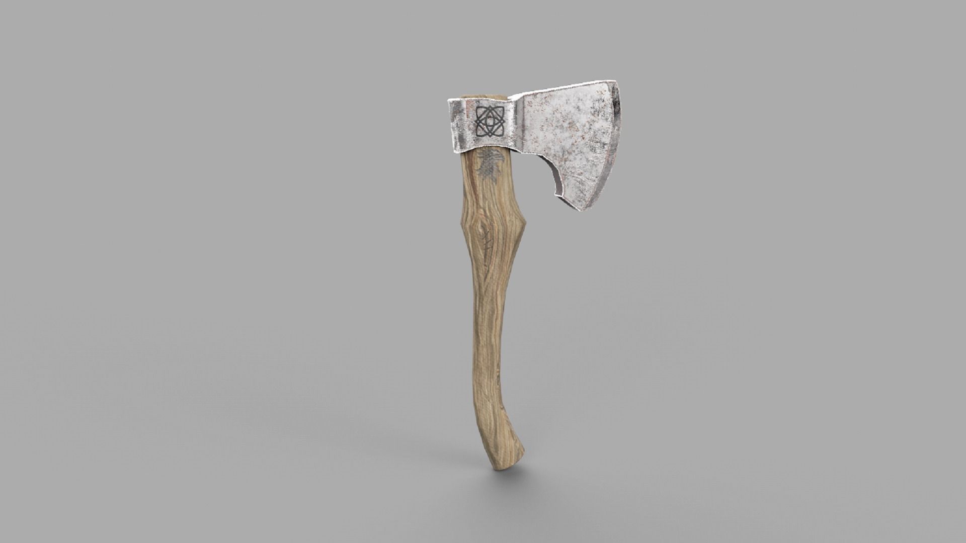 Axe Weapon Low-poly 3D model_4