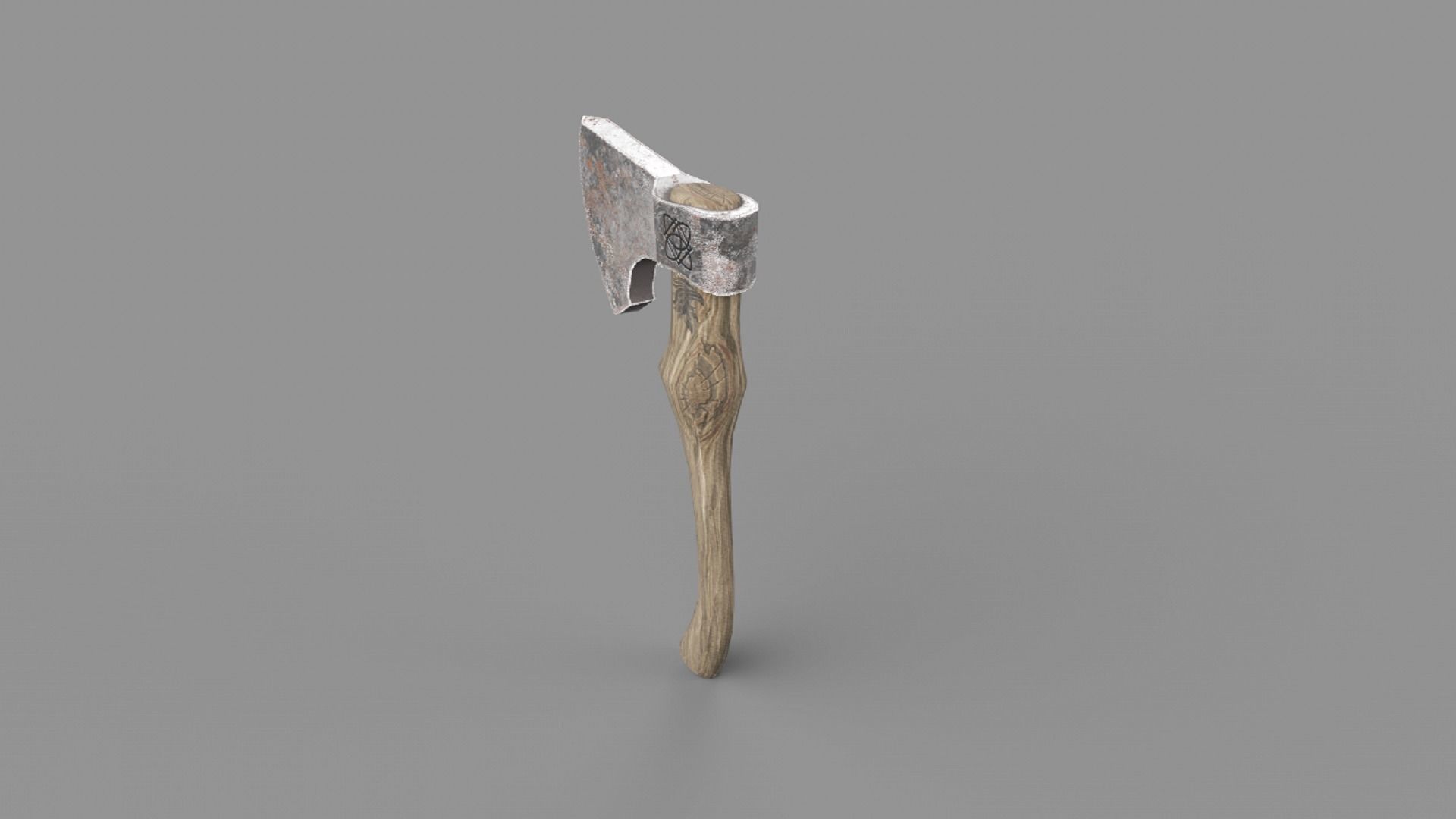 Axe Weapon Low-poly 3D model_3