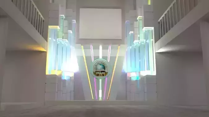CHURCH INTERIOR DECOR Low-poly 3D model
