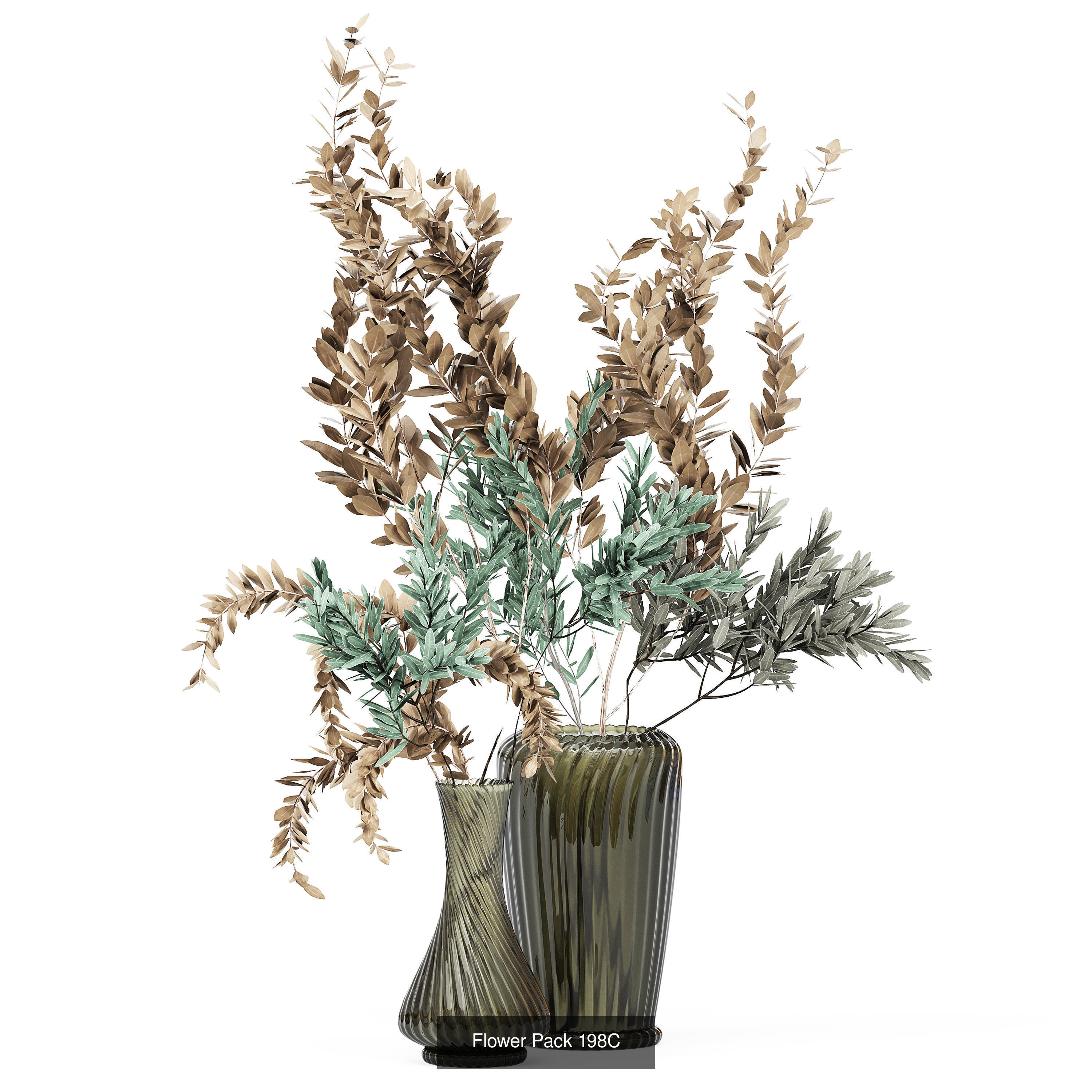 Flowers in vases 3D Model Collection_3