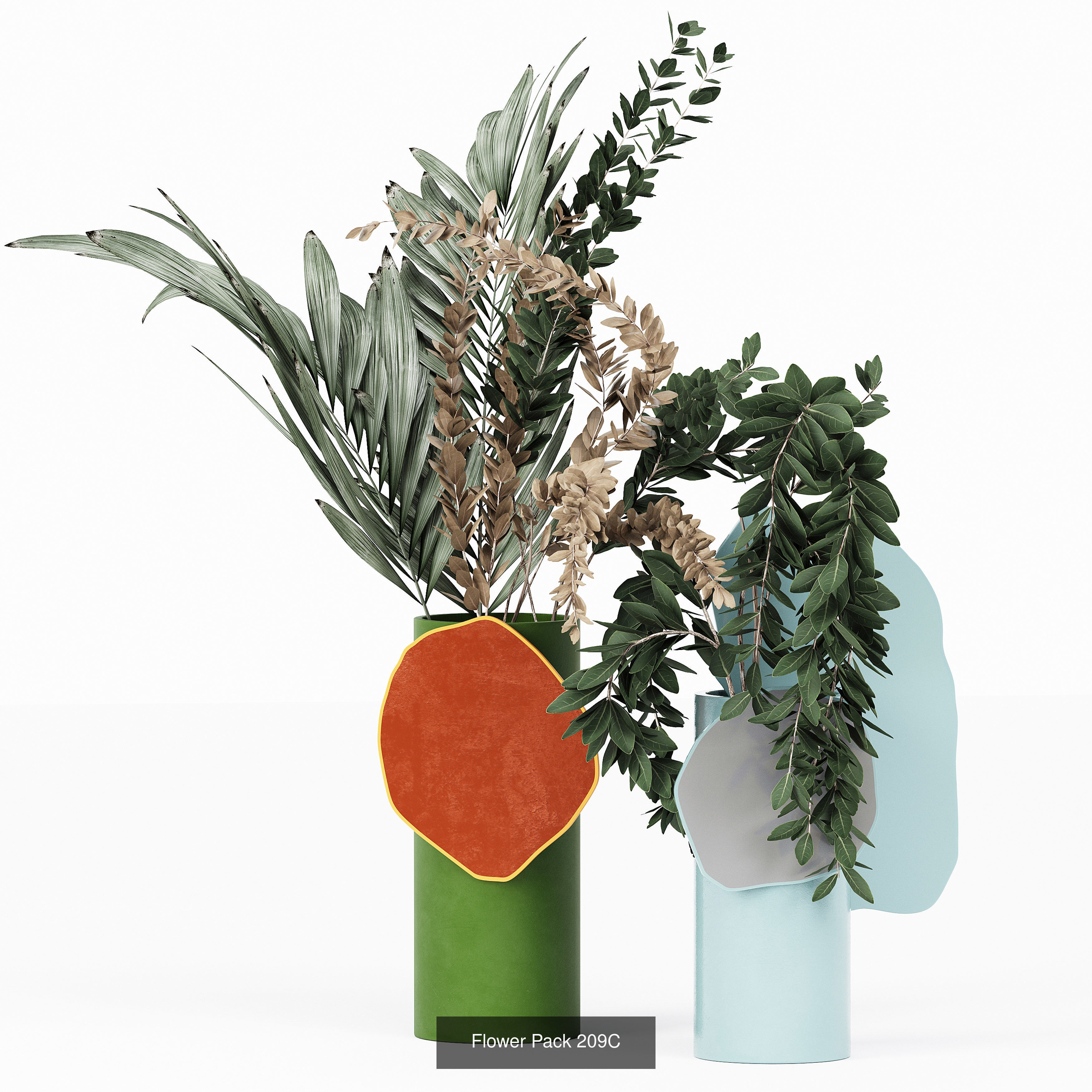 Flowers in vases 3D Model Collection_6