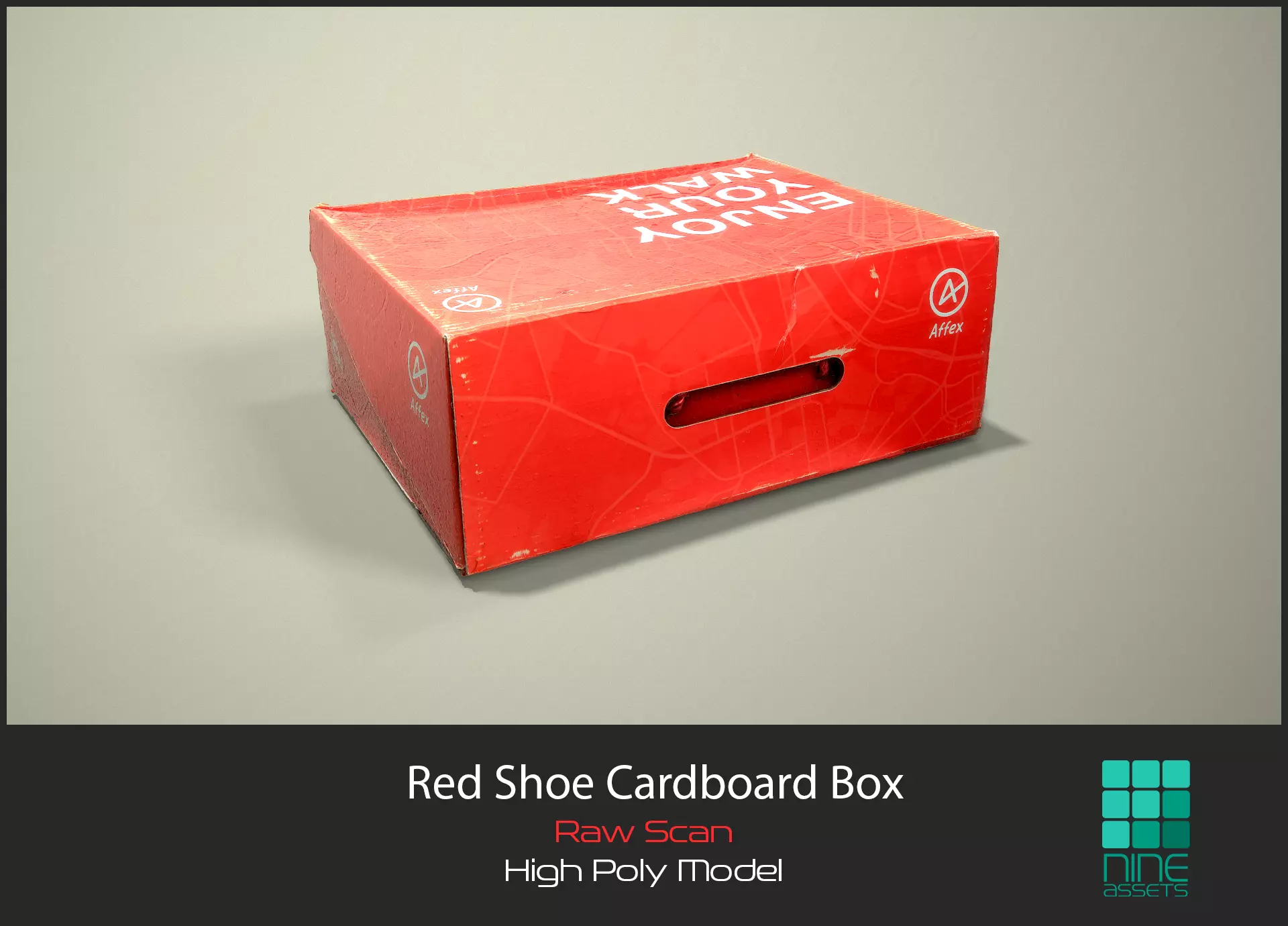 Red Shoe Cardboard Box 3D model