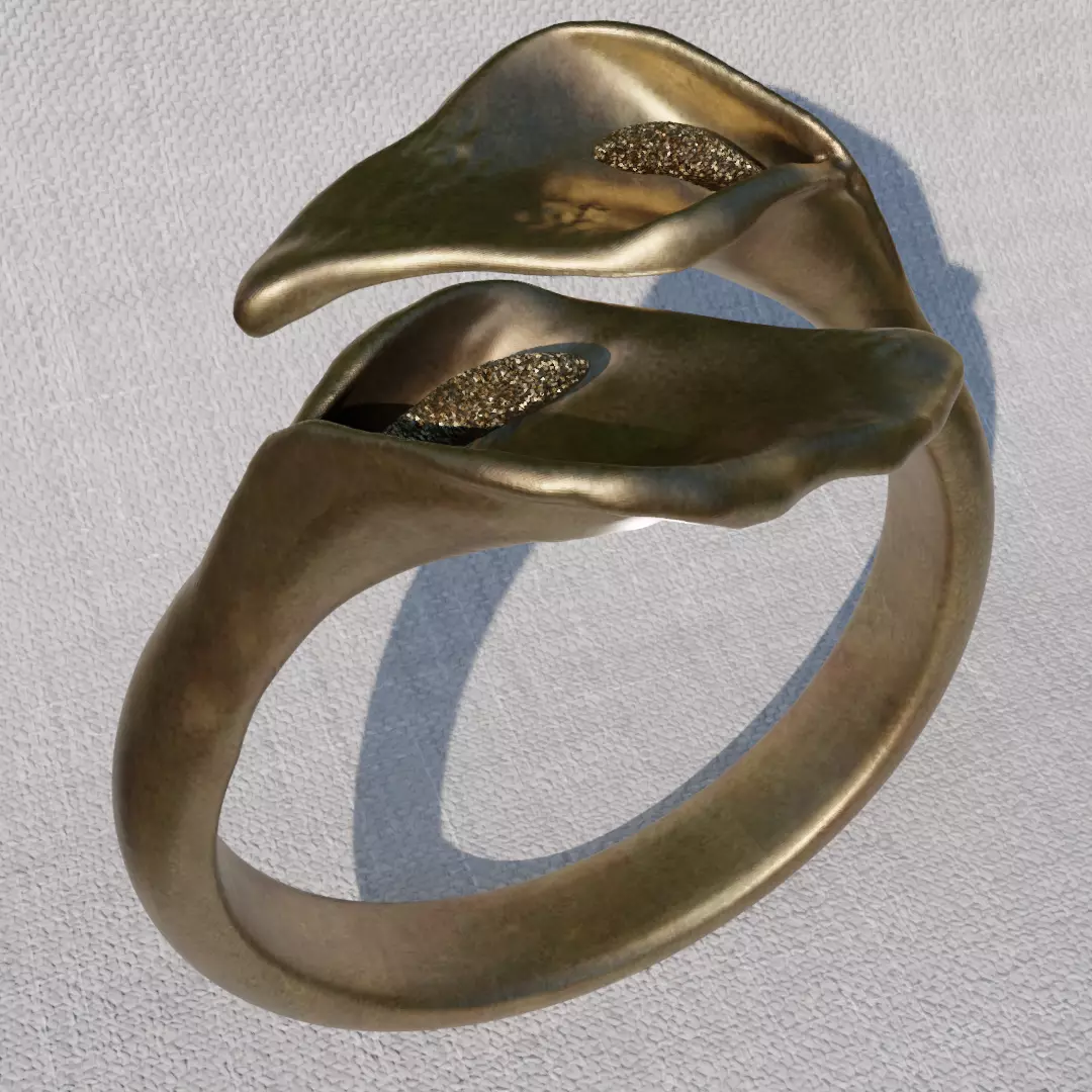 alcatraz flower ring 3D print model