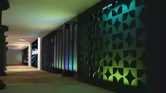 CHURCH INTERIOR DECOR Low-poly 3D model
