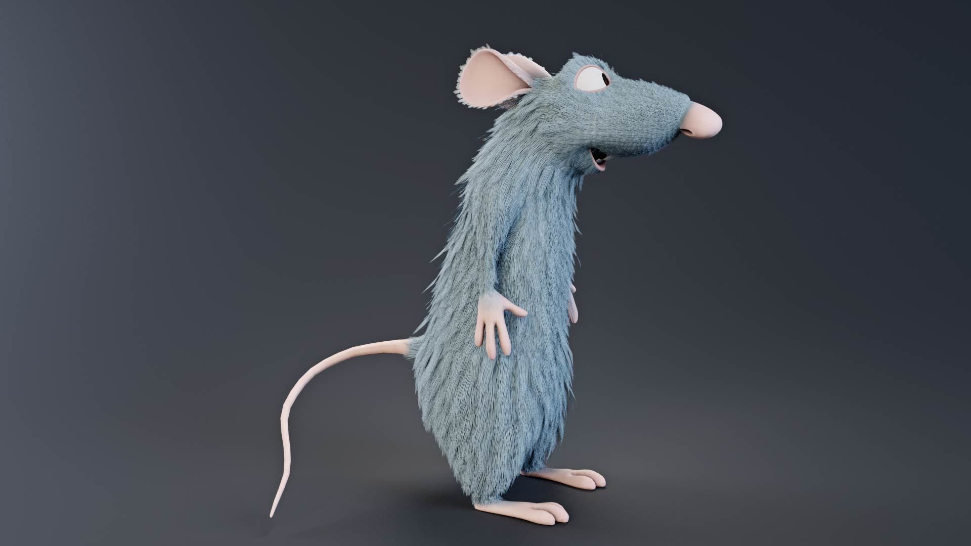 Ratatouille rigged the rat 3D model_4