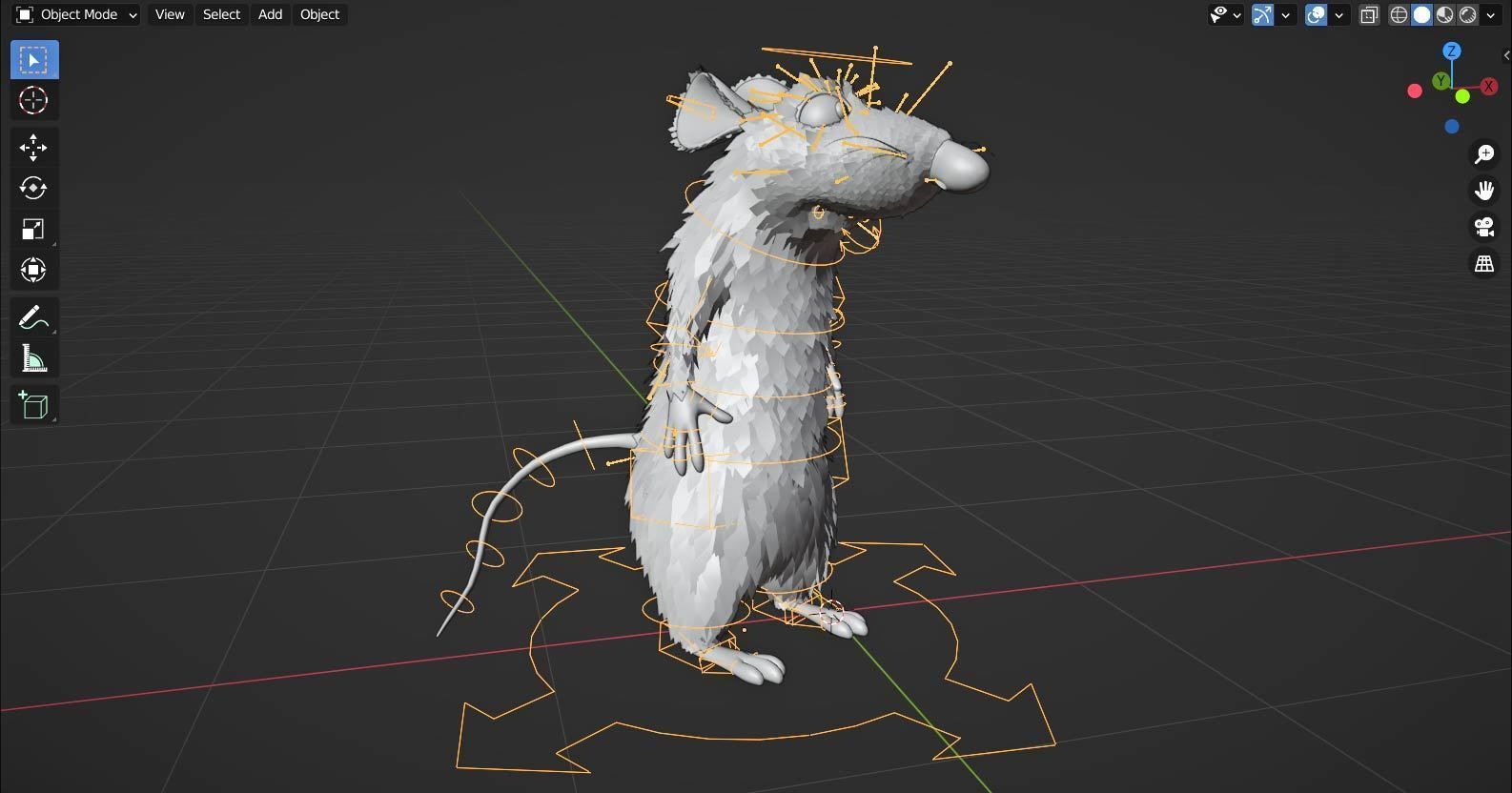 Ratatouille rigged the rat 3D model_3