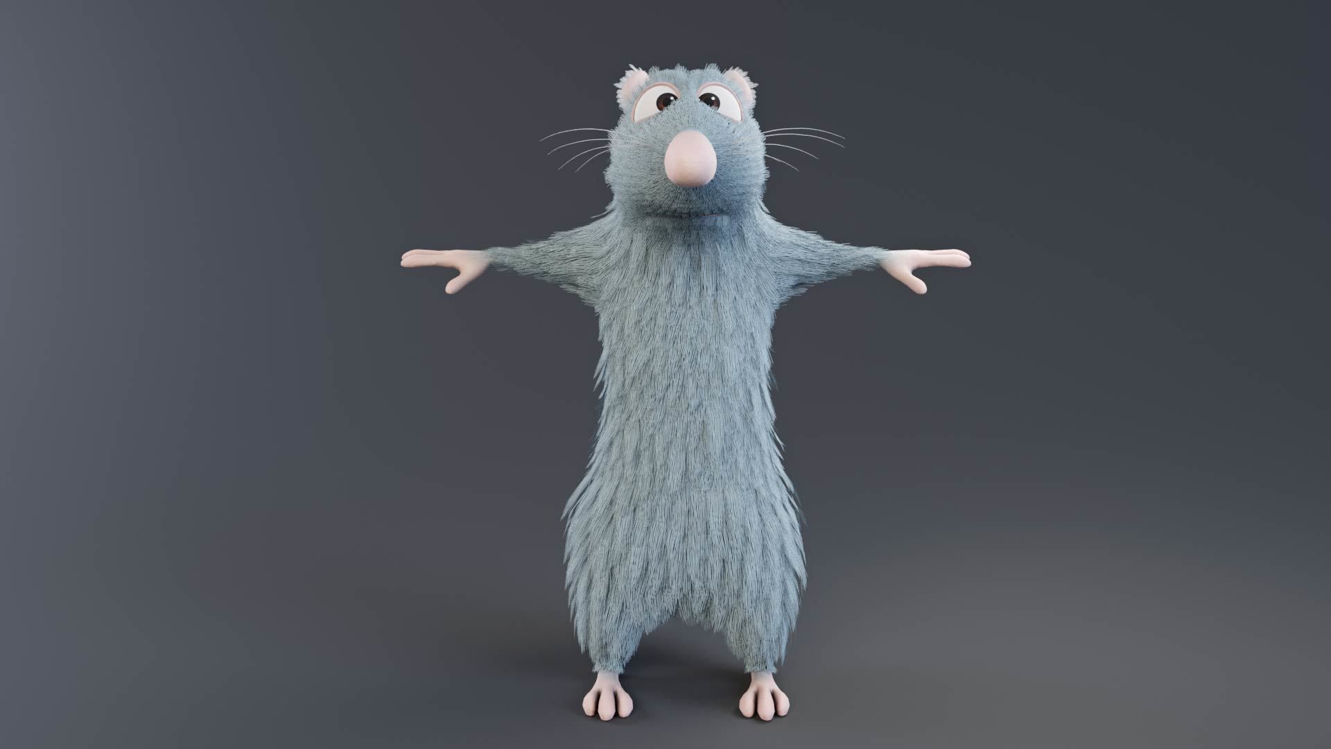Ratatouille rigged the rat 3D model_5