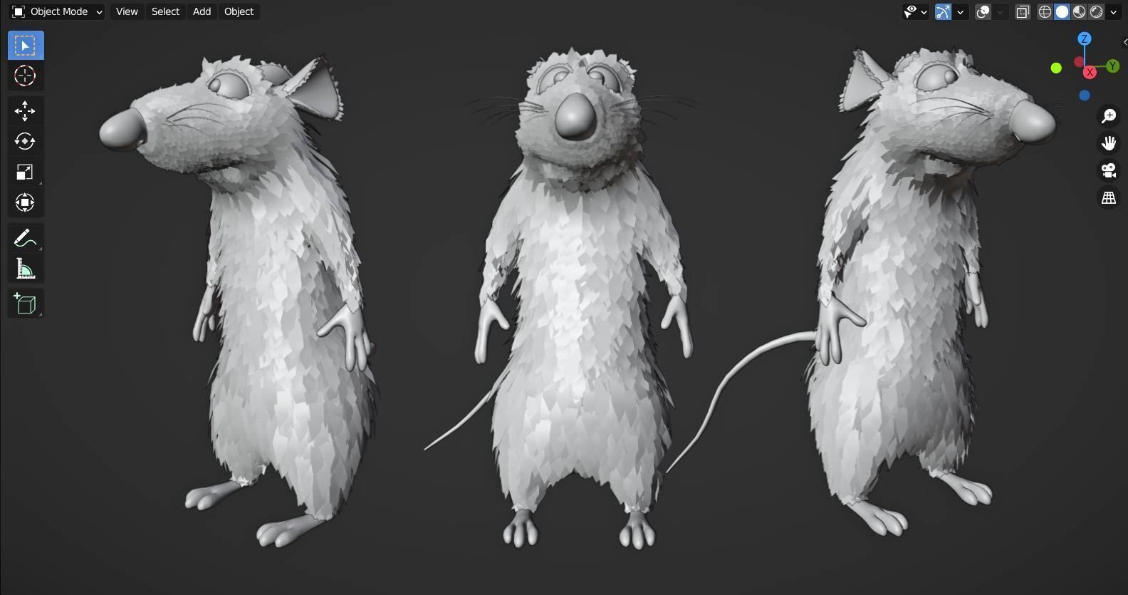 Ratatouille rigged the rat 3D model_9