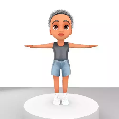 cute girl  Low-poly 3D model