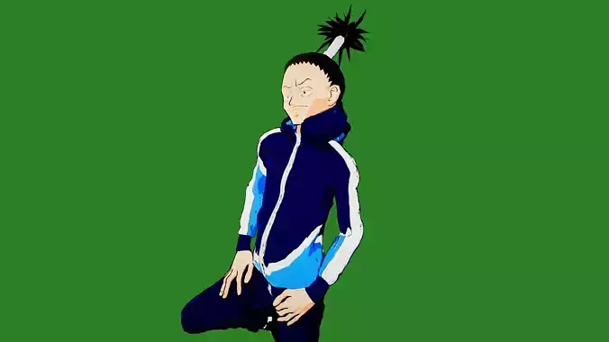 Anime stylized hair Samurai N1