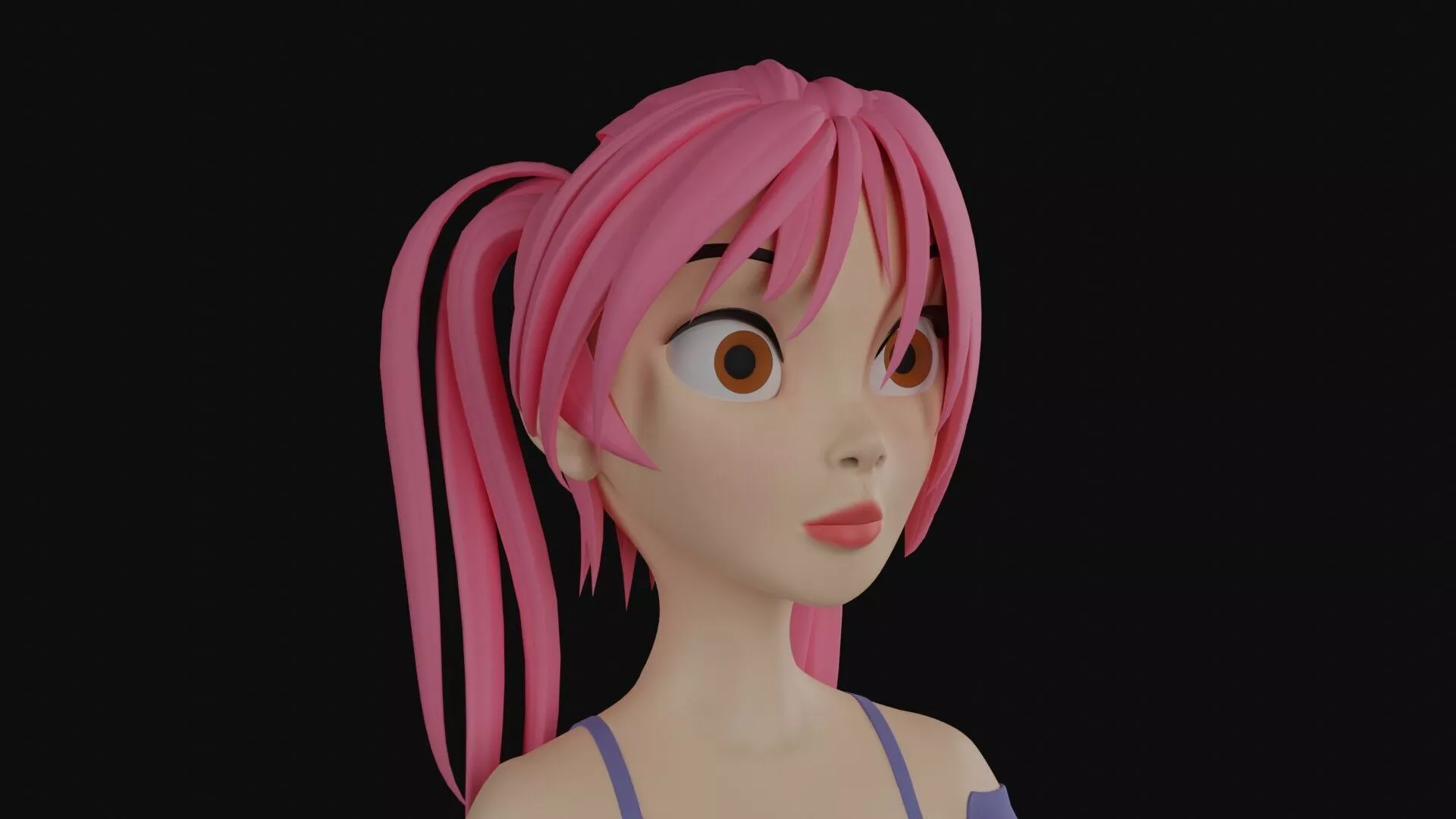 Cartoon Girl Free 3D model