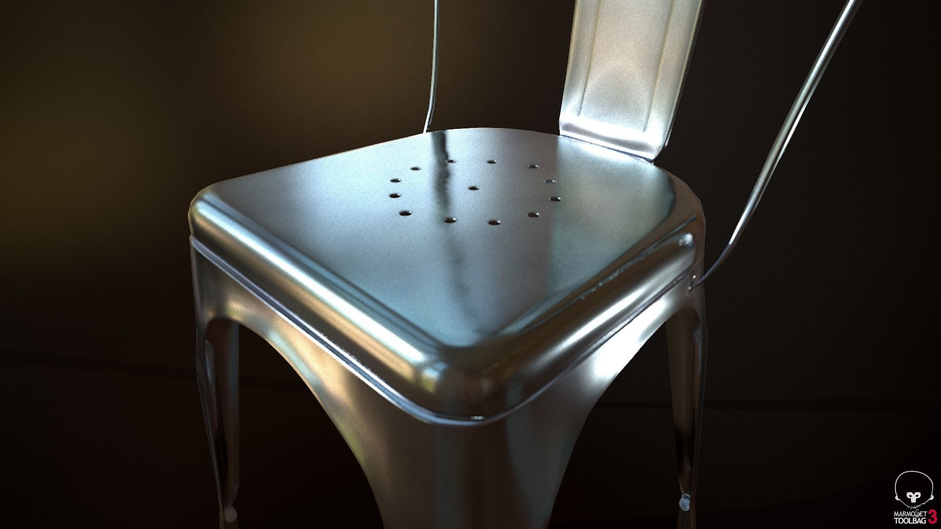 Iron Tolix Chair Low-poly 3D model_19