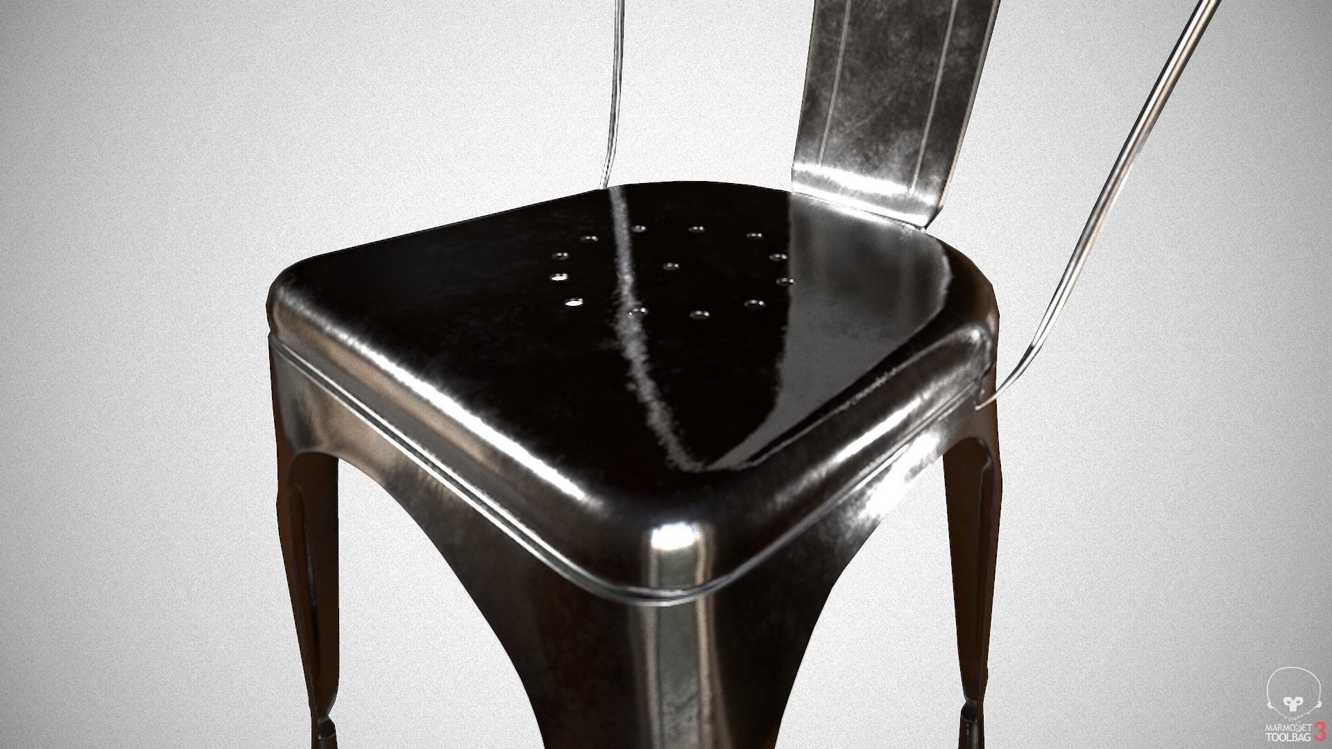 Iron Tolix Chair Low-poly 3D model_2